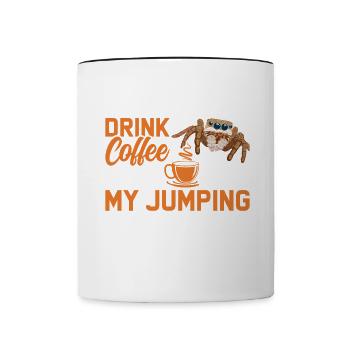 Coffeeholic Exotic Pet Collection Springende Spinn - Tasse zweifarbig - Weiß/Schwarz - Vorne