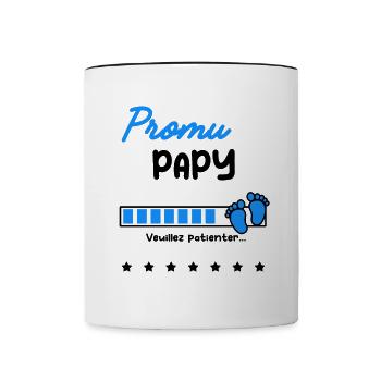 Promu Papy cadeau naissance - Mug contrasté - blanc/noir - Devant