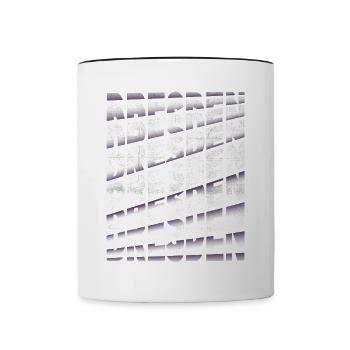 Dresde Allemagne City Font Skyline Accueil - Mug contrasté - blanc/noir - Devant