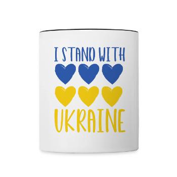 Soutenez l’Ukraine, la paix et non la guerre - Mug contrasté - blanc/noir - Devant
