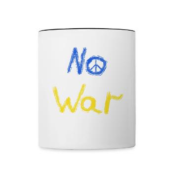 Soutenez l’Ukraine, la paix et non la guerre - Mug contrasté - blanc/noir - Devant