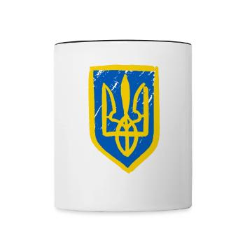 Stand with Ukraine Peace No War - Tasse zweifarbig - Weiß/Schwarz - Vorne