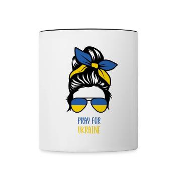 Stand with Ukraine Peace No War - Tasse zweifarbig - Weiß/Schwarz - Vorne