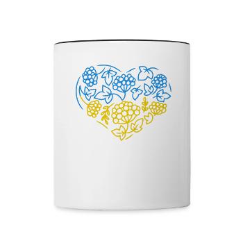 Stand with Ukraine Peace No War - Tasse zweifarbig - Weiß/Schwarz - Vorne