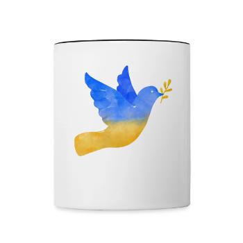 Soutenez l’Ukraine, la paix et non la guerre - Mug contrasté - blanc/noir - Devant