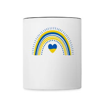 Stand with Ukraine Peace No War - Tasse zweifarbig - Weiß/Schwarz - Vorne