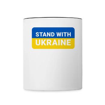 Soutenez l’Ukraine, la paix et non la guerre - Mug contrasté - blanc/noir - Devant