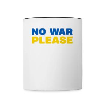 Stand with Ukraine Peace No War - Tasse zweifarbig - Weiß/Schwarz - Vorne