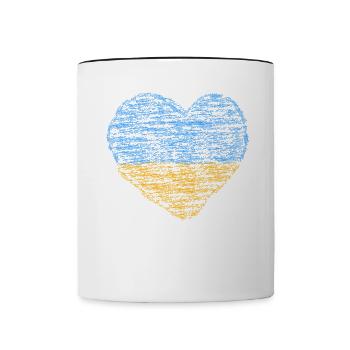 Stand with Ukraine Peace No War - Tasse zweifarbig - Weiß/Schwarz - Vorne
