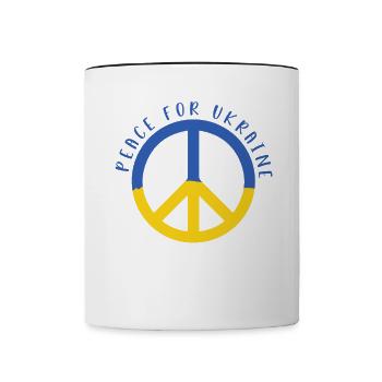 Soutenez l’Ukraine, la paix et non la guerre - Mug contrasté - blanc/noir - Devant