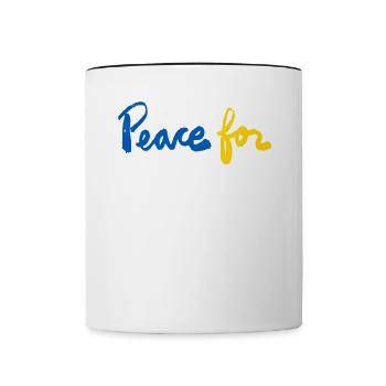 Soutenez l’Ukraine, la paix et non la guerre - Mug contrasté - blanc/noir - Devant