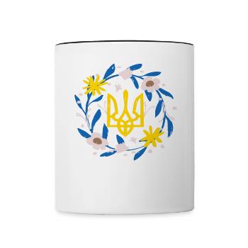 Soutenez l’Ukraine, la paix et non la guerre - Mug contrasté - blanc/noir - Devant
