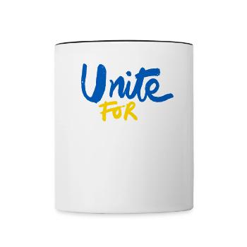 Soutenez l’Ukraine, la paix et non la guerre - Mug contrasté - blanc/noir - Devant