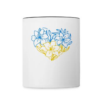 Stand with Ukraine Peace No War - Tasse zweifarbig - Weiß/Schwarz - Vorne