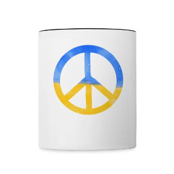 Soutenez l’Ukraine, la paix et non la guerre - Mug contrasté - blanc/noir - Devant