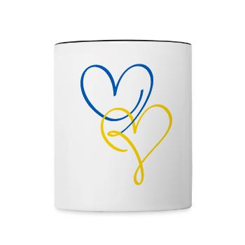 Stand with Ukraine Peace No War - Tasse zweifarbig - Weiß/Schwarz - Vorne