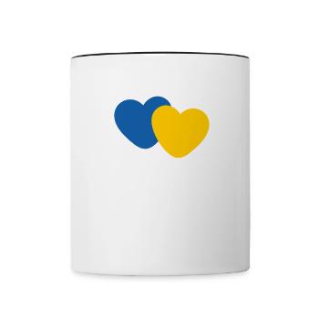 Soutenez l’Ukraine, la paix et non la guerre - Mug contrasté - blanc/noir - Devant