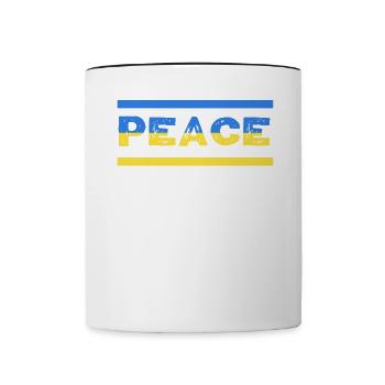Soutenez l’Ukraine, la paix et non la guerre - Mug contrasté - blanc/noir - Devant