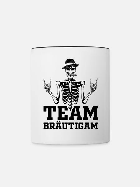 Junggesellenabschied Poltern Hochzeit Party - Team - Tasse zweifarbig - Weiß/Schwarz