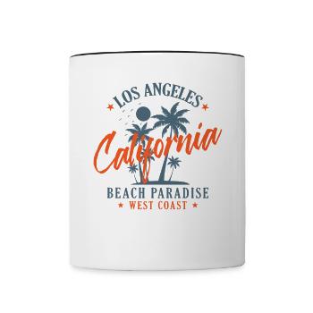 Los Angeles California Beach Paradise West Coast - Contrasting Mug - white/black - Front