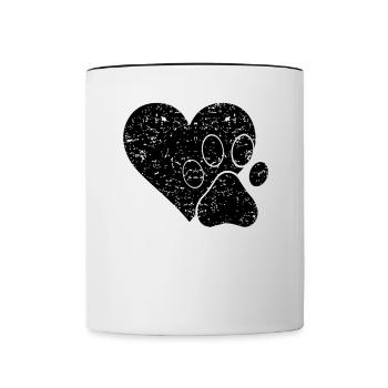 Paw heart - Contrasting Mug - white/black - Front