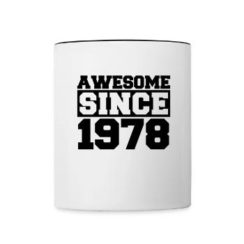 Awesome since 1978 - Contrasting Mug - white/black - Front