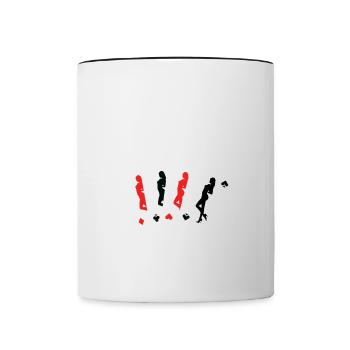 Poltern JGA Mann Bräutigam Junggesellenabschied - Tasse zweifarbig - Weiß/Schwarz - Vorne