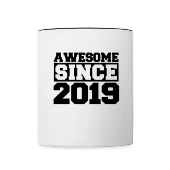 Génial depuis 2019 - Mug contrasté - blanc/noir - Devant