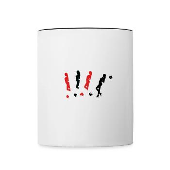 Poltern JGA Mann Bräutigam Junggesellenabschied - Tasse zweifarbig - Weiß/Schwarz - Vorne
