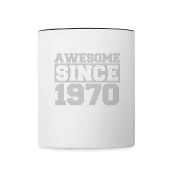 Génial depuis 1970 - Mug contrasté - blanc/noir - Devant