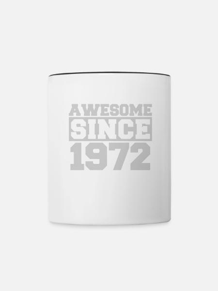 Awesome since 1972 - Tasse zweifarbig - Weiß/Schwarz