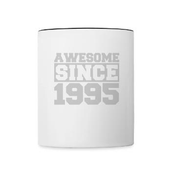 Awesome since 1995 - Tasse zweifarbig - Weiß/Schwarz - Vorne