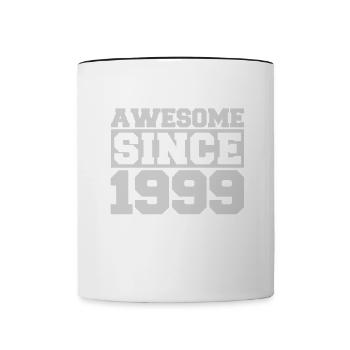 Awesome since 1999 - Contrasting Mug - white/black - Front