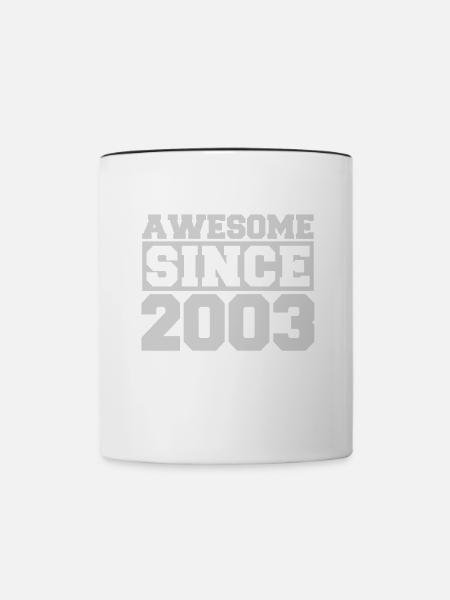 Awesome since 2003 - Tasse zweifarbig - Weiß/Schwarz
