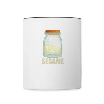 Sesame Gewürz Geschmack Essen Kochen - Tasse zweifarbig - Weiß/Schwarz - Vorne
