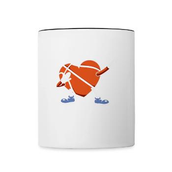 Les enfants tamponnent des joueurs de basket-ball américains pour les fans - Mug contrasté - blanc/noir - Devant