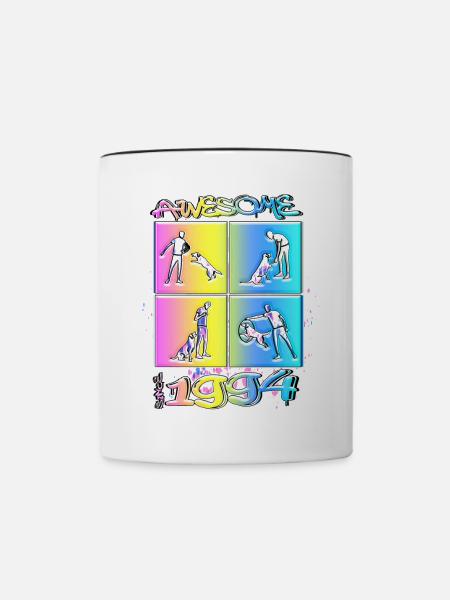 Awesome since 1994. Agility, Hundetraining - Tasse zweifarbig - Weiß/Schwarz