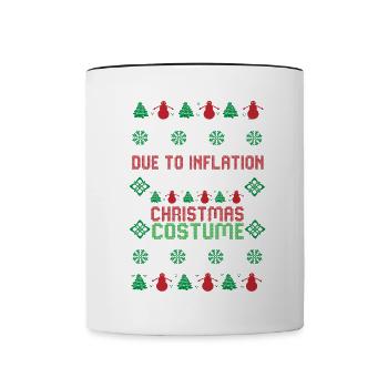 En raison de l’inflation pulls de Noël drôle de Noël - Mug contrasté - blanc/noir - Devant