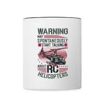 Warning, can spontaneously start talking about rc. - Contrasting Mug - white/black - Front