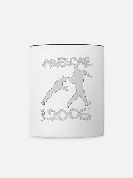 Awesome since 2006. Agility, Hundetraining - Tasse zweifarbig - Weiß/Schwarz