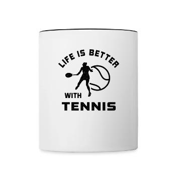 La vie est meilleure avec les joueurs de tennis de l’équipe de tennis - Mug contrasté - blanc/noir - Devant