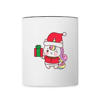 Joyeux Noël Drôle de Chemise de Noël - Mug contrasté - blanc/noir - Devant