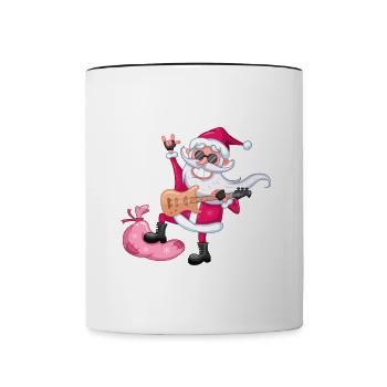 Joyeux Noël Drôle de Chemise de Noël - Mug contrasté - blanc/noir - Devant