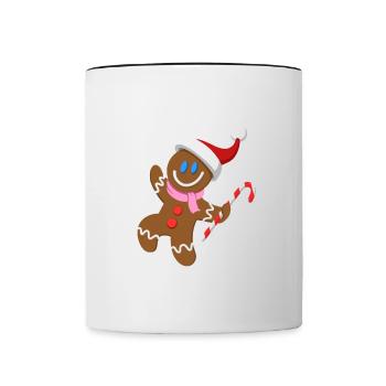 Joyeux Noël Drôle de Chemise de Noël - Mug contrasté - blanc/noir - Devant
