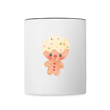 Joyeux Noël Drôle de Chemise de Noël - Mug contrasté - blanc/noir - Devant