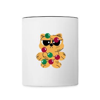 Joyeux Noël Drôle de Chemise de Noël - Mug contrasté - blanc/noir - Devant