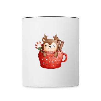 Joyeux Noël Drôle de Chemise de Noël - Mug contrasté - blanc/noir - Devant