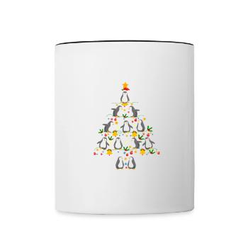 Joyeux Noël Drôle de Chemise de Noël - Mug contrasté - blanc/noir - Devant