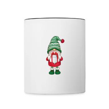 Joyeux Noël Drôle de Chemise de Noël - Mug contrasté - blanc/noir - Devant