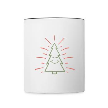 Joyeux Noël Drôle de Chemise de Noël - Mug contrasté - blanc/noir - Devant